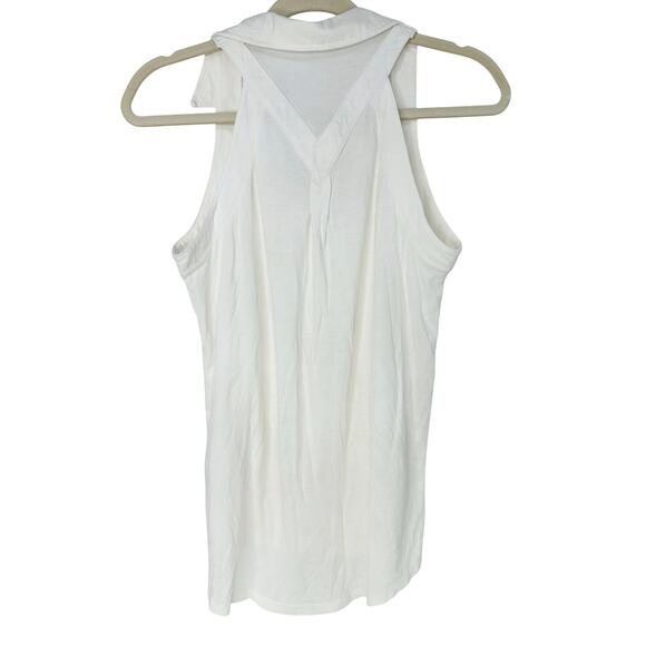 Anatomie Elise Button Down Sleeveless Tank Top in White Pima Cotton size XS - Picture 4 of 6
